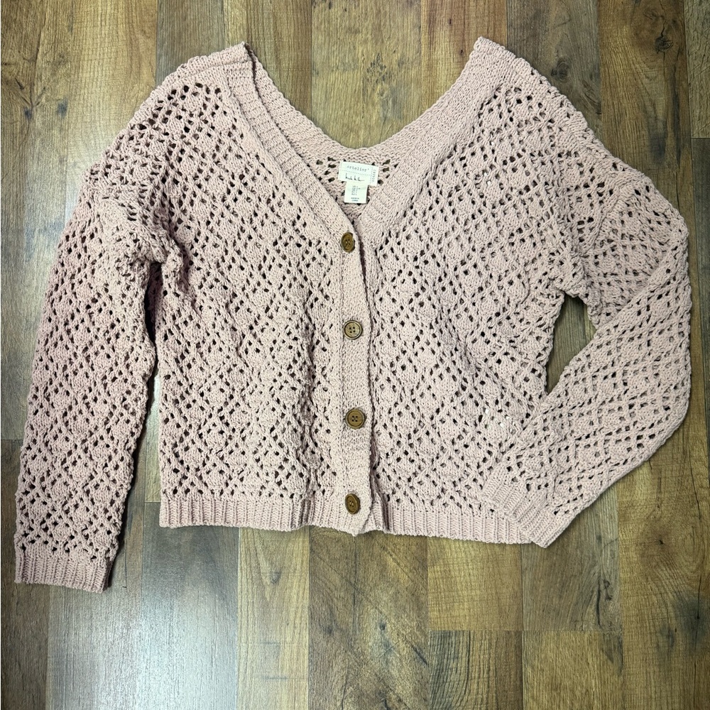 Artelier Pink Knit Women's Sweater Sz L